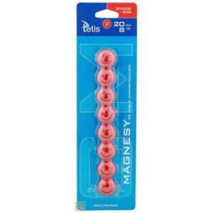 Magnesy Tetis 2cm Buźki Czerwone, 8szt